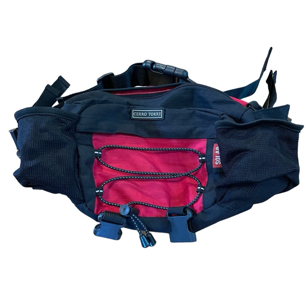 Cerro Torre Solar Lumbar Waist Bag Hip Dual Bottle Holders Fanny Pack Hiking Red
